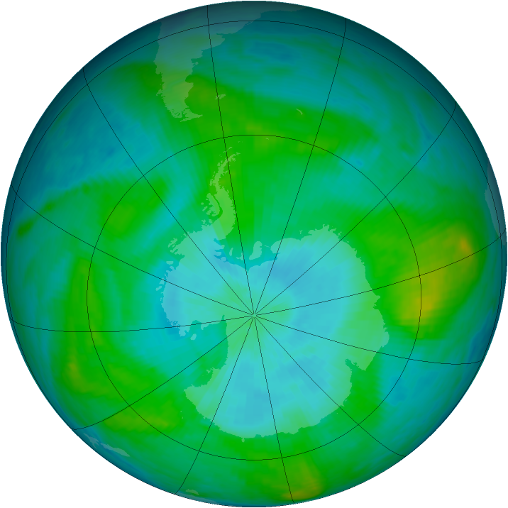 Antarctic ozone map for 12 February 1981